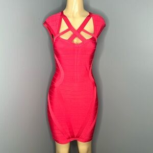 Bebe Stella cutout bandage mini woman dress